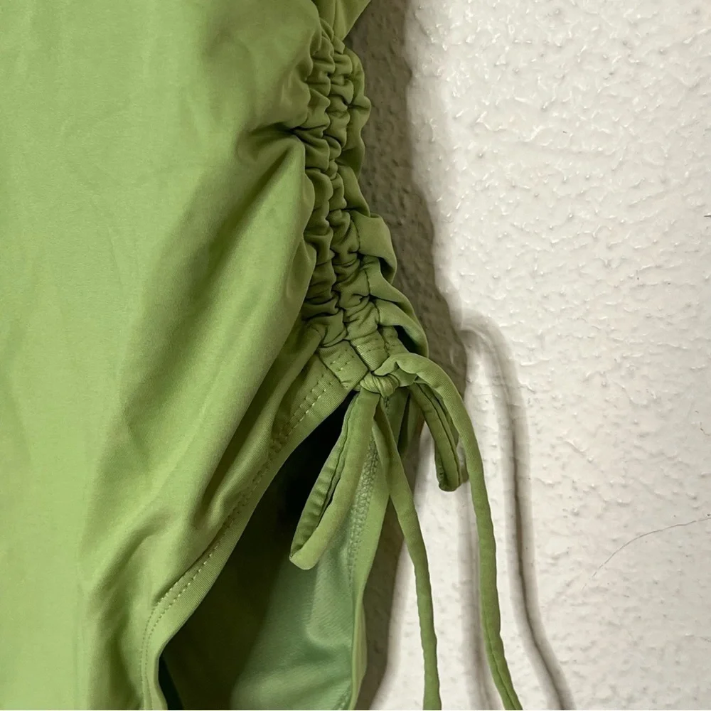 Hurley Optimism logo green ruched one piece swimsuit - Picture 5 of 9